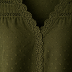 Women's summer lace trim v-neck blouse Fashion Grand