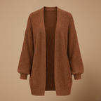 Women's chunky knit balloon sleeve open cardigan Fashion Grand