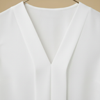 Women's simple pleated sleeveless v-neck blouse Fashion Grand