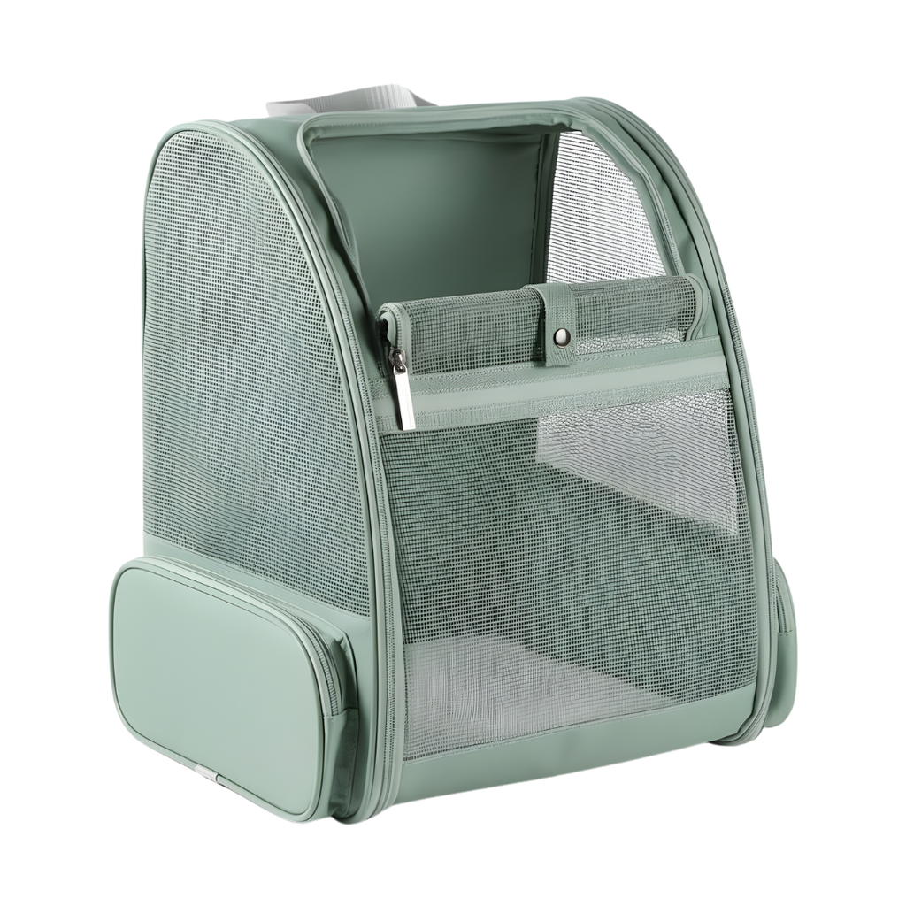 Bubble Pet Backpack Carrier with Mesh Sides and Removable Mat