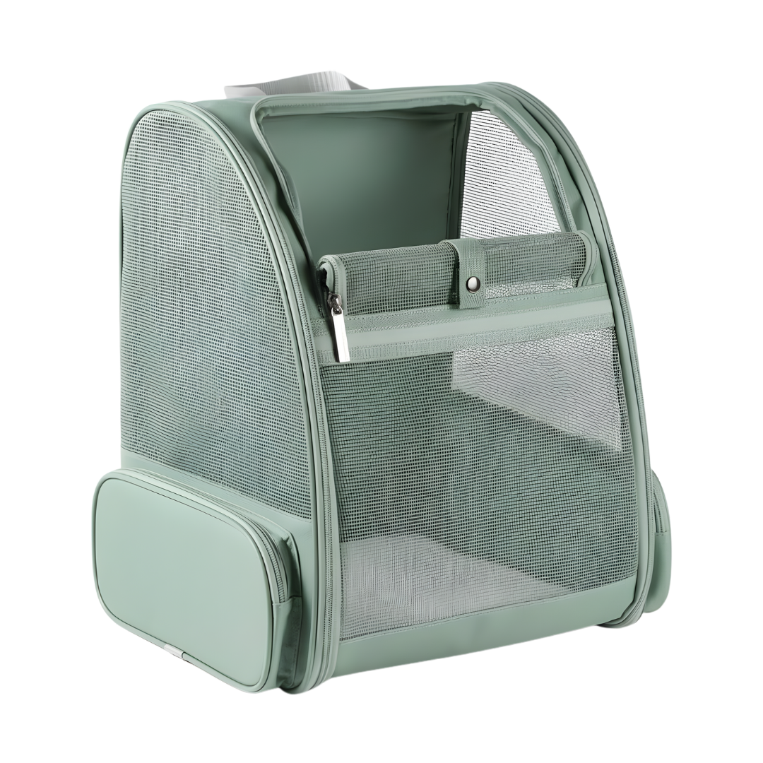 Bubble Pet Backpack Carrier with Mesh Sides and Removable Mat
