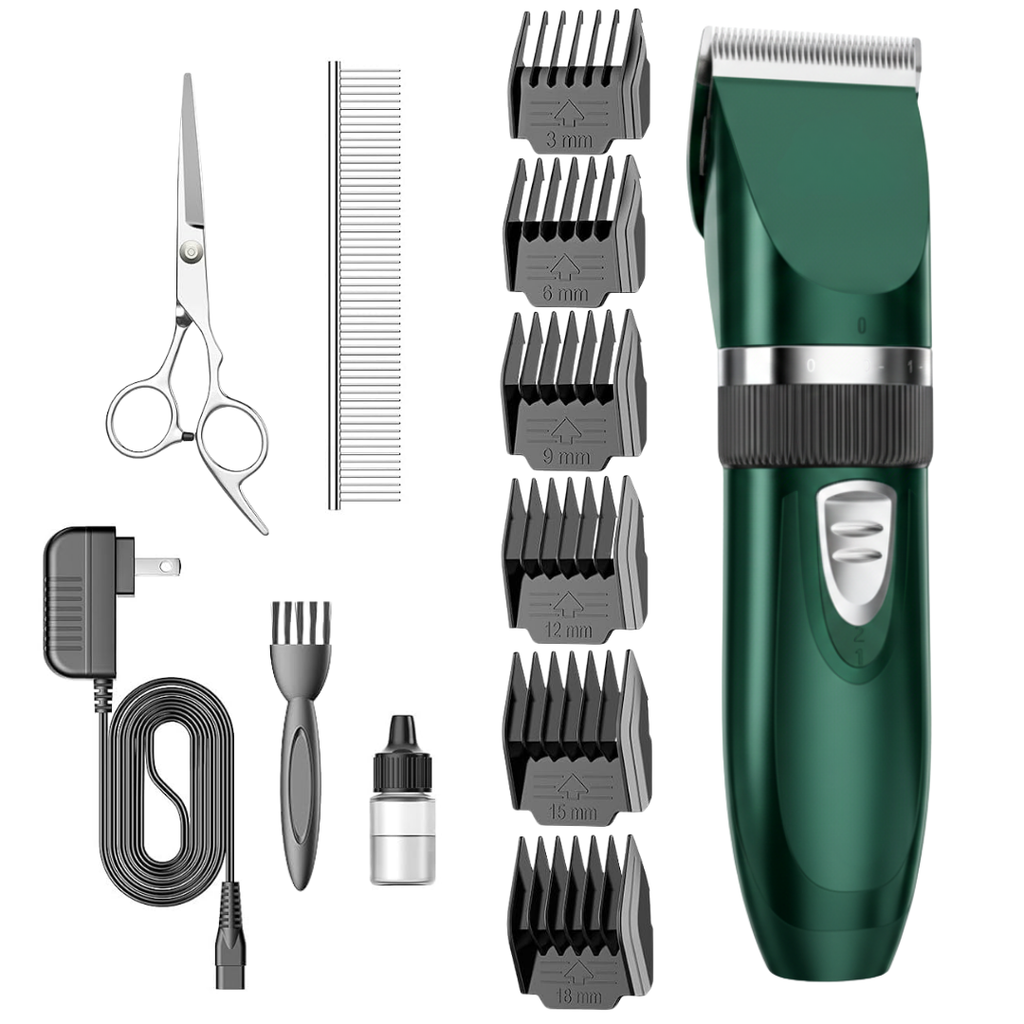 Cordless Pet Hair Clippers with Stainless Steel Blades and Guides