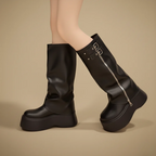 Women's buckle detail platform boots Fashion Grand