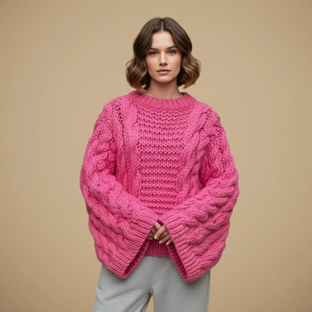 Women's Chunky Cable Pattern Sweater Fashion Grand